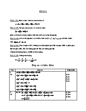 Đề thi thử môn Toán khối 8 - Đề số 1